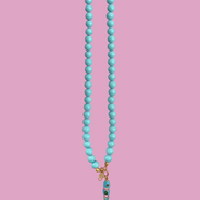 Collana OCEANO - Turchese  mm 10 - chiusura gioiello argento 925 - cm 60