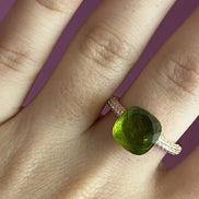 Anello QUADRATO - verde bosco