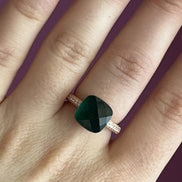 SQUARE ring - emerald green