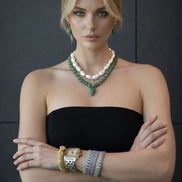 Collana JAIPUR - Avventurina verde e pendente cuore