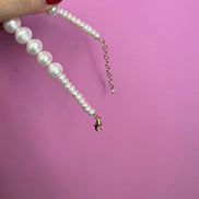 Collana Effimera - Argento 925 oro giallo con perle