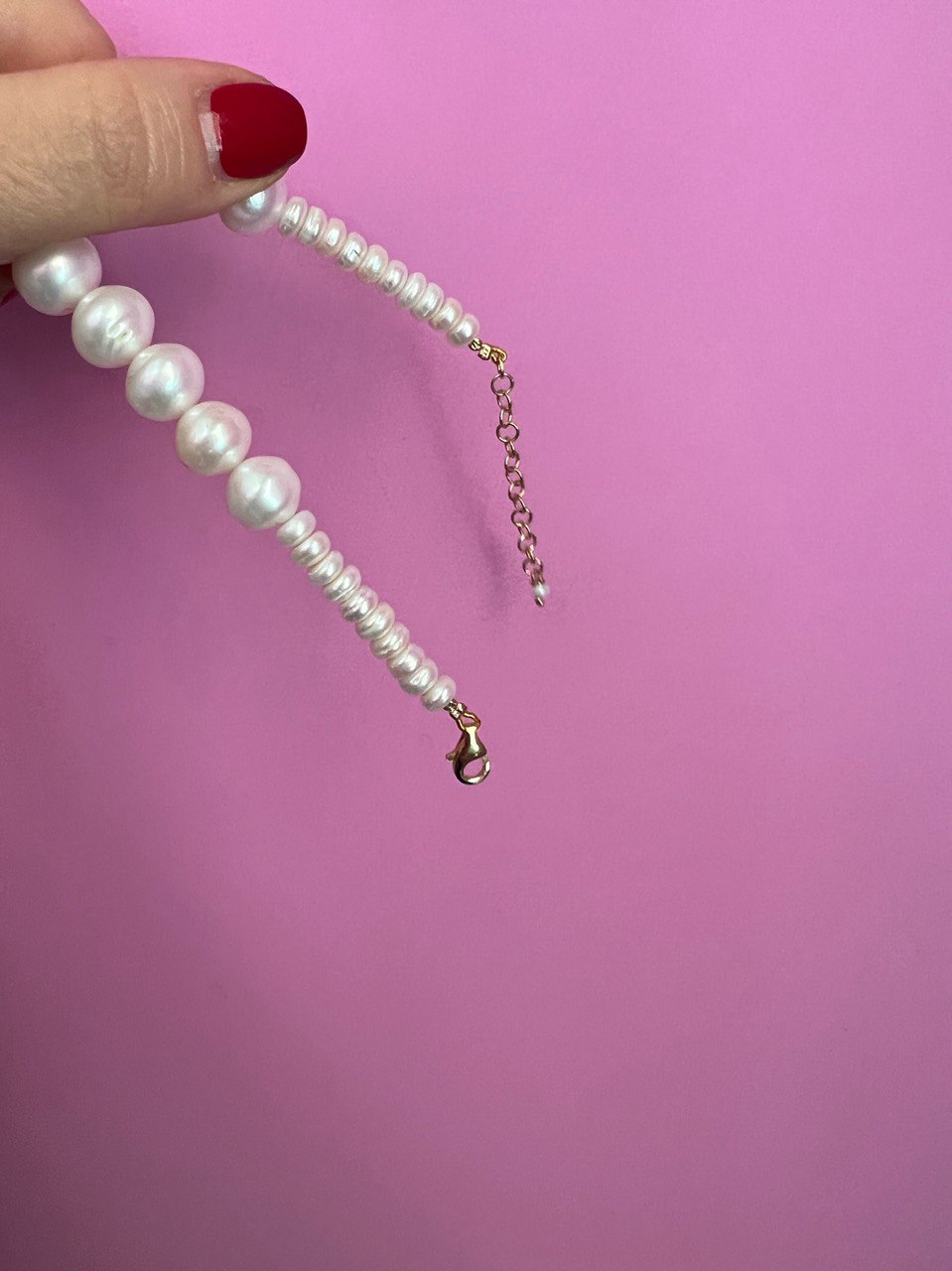 Collana Effimera - Argento 925 oro giallo con perle