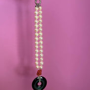 Collezione mediterranea - Collana perle coltivate, corallo rosso e pendente onice