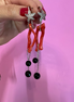 MEDITERRANEA Orecchini Couture - corallo rosso e onice