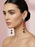 MEDITERRANEA Orecchini Couture - corallo rosso e onice
