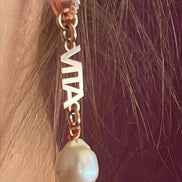 Mono orecchino - VITA argento 925 oro rosa con perla