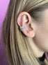 Earcuff rodio con 5 file di zirconi