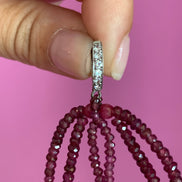 Collezione Arabesque - Orecchini ricamo con granato e perle