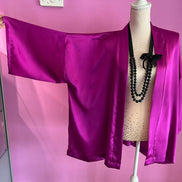 ARIA giacca morbida -Cardigan in seta 100% color ciclamino