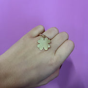 Anello CHANCE - quadrifoglio medio oro giallo con uno zircone