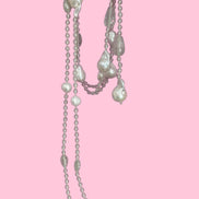 Collana con perle coltivate barocche e Prenite
