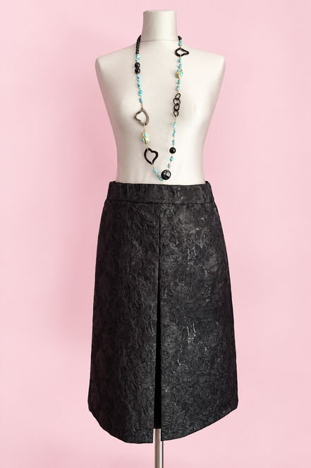 Gonna con Fonda in broccato nero
