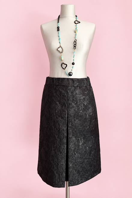 Gonna con Fonda in broccato nero