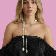 Collana con perle coltivate barocche e Prenite