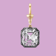 CHARM LUCE - big zircone con rodio nero e gold