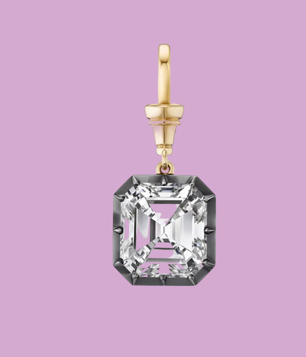 CHARM LUCE - big zircone con rodio nero e gold