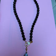 Collana LUCE - ONICE  mm10 - chiusura gioiello-  cm 50 - charm Luce