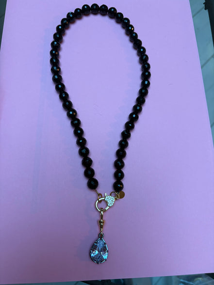 Collana LUCE - ONICE  mm10 - chiusura gioiello-  cm 50 - charm Luce