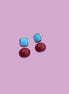 Orecchini  - MEDITERRANEA corallo rosso e turchese argento gold