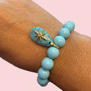 Bracciale Bisette - JAIPUR  OCEANO   turchese con charm turchese stella