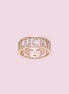 Rose gold ring with HAPPY LUCKY inscription
