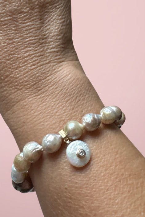 Bracciale Bisette -JAIPUR perle  con charm PERLA
