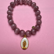 Bracciale Bisette -TALISMANI  occhi di gatto mauve  con charm Miracolosa