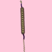 Bracciale MANTRA - Macrame’ con zirconi e ottone placcato oro giallo