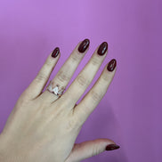 Anello corona argento 925 rosé con zirconi