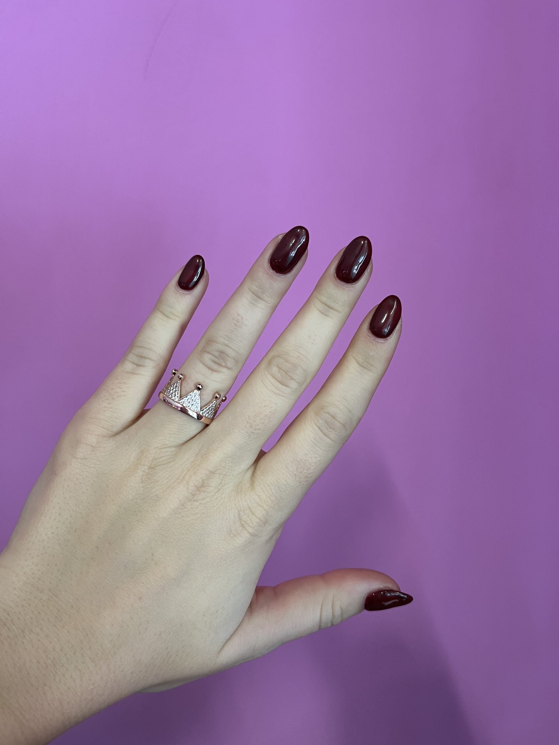 Anello corona argento 925 rosé con zirconi