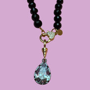 Collana LUCE - ONICE  mm10 - chiusura gioiello-  cm 50 - charm Luce