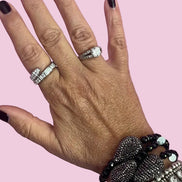 Bracciale Bisette - Onice sfere con goccia marcasite