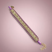 Bracciale MANTRA 4 - Macrame’ con zirconi e ottone placcato oro giallo
