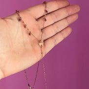 Collana a Y argento 925 rosé con stelline