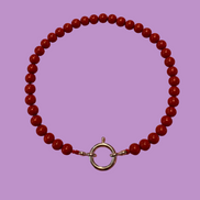 Collana Gioiello per Cane in Corallo Rosso e Rodio