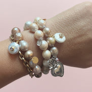 Bracciale Bisette -JAIPUR perle  con charm PERLA
