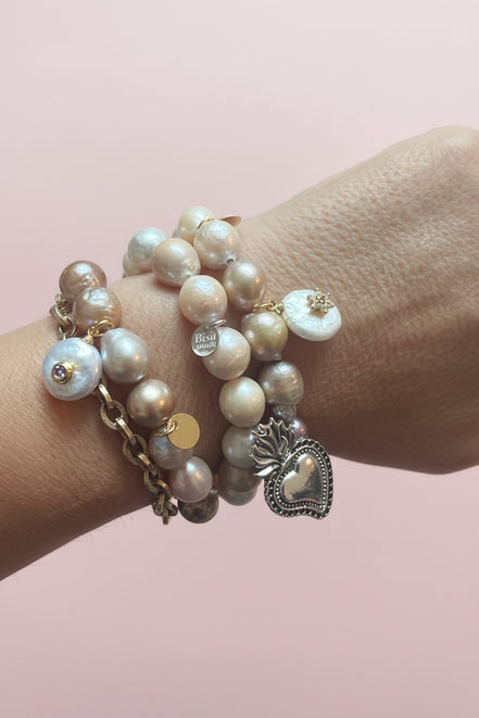 Bracciale Bisette -JAIPUR perle  con charm PERLA