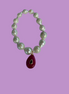Bracciale Bisette - JAIPUR  OCEANO   Perle coltivate barocche   con charm pesciolino giada fucsia( con rubellite)