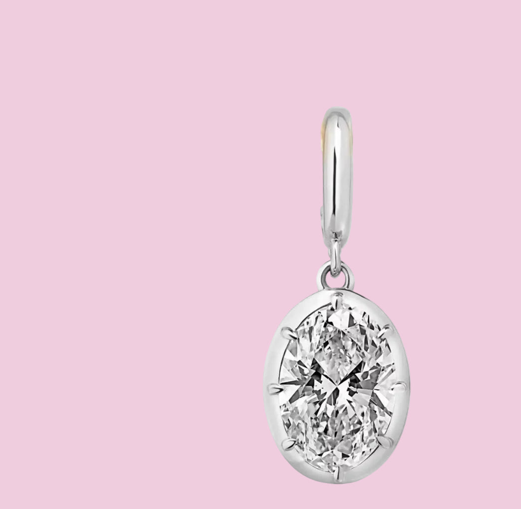 CHARM LUCE - con scattino - big zircone rodio