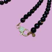Collana LUCE - ONICE  mm 8 - chiusura gioiello argento 925 - cm 60 - charms Luce