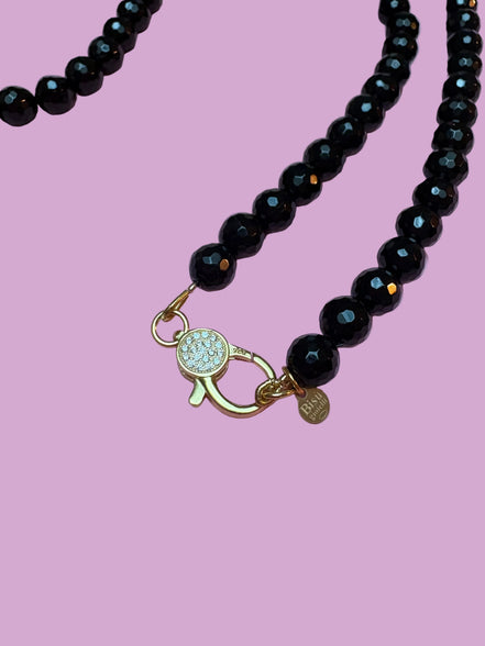 Collana LUCE - ONICE  mm 8 - chiusura gioiello argento 925 - cm 60 - charms Luce
