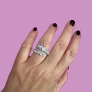 Anello WHITE SNAKE in Argento 925 rodiato con zirconi
