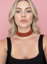 INCANTEVOLE -  3 giri   Chocker flessibile corallo rosso con argento 925