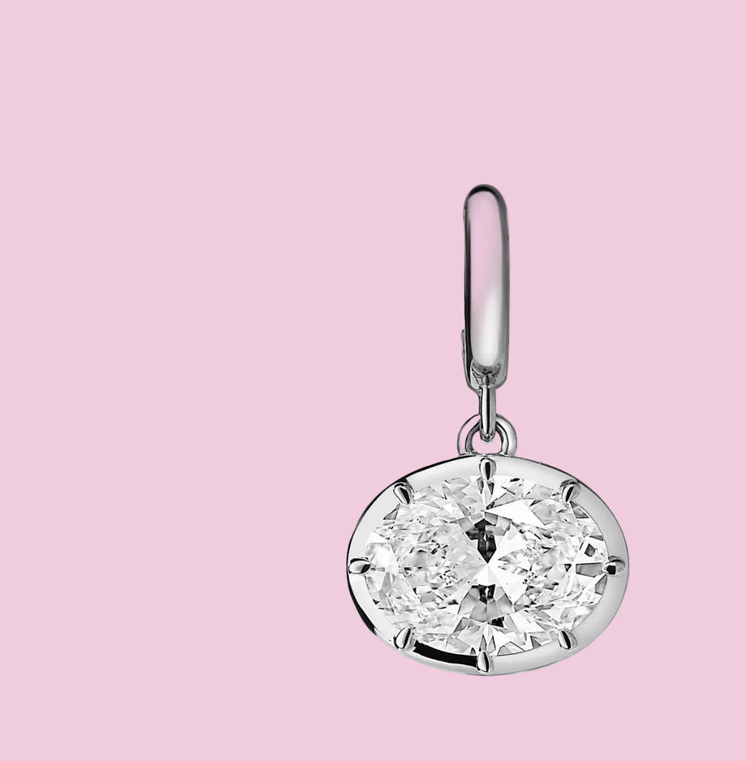 CHARM LUCE - con scattino - big zircone rodio