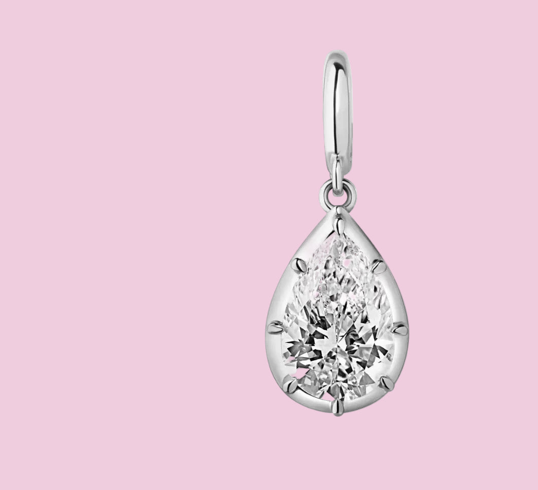 CHARM LUCE - con scattino - big zircone rodio