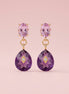 Orecchini  -JAIPUR  ametista con cristalli viola