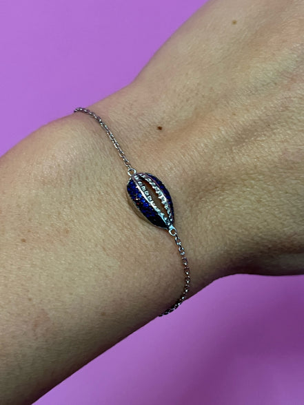 Braccialetto in argento 925 conchiglia blu notte