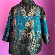 Simone De Beauvoir - Giacca in broccato color oro, turchese e nero