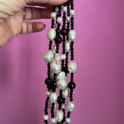 Bracciale multifili - 6 file - perle coltivate barocche e onice
