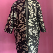 Penelope - Giacca 3/4 in broccato ramage argento e nero